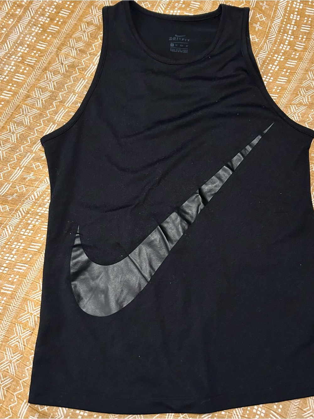 Nike Black Sleeveless Tank with Large Black Swoosh